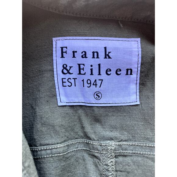 Frank and Eileen Romper Ireland Long Sleeve Playsuit Sage Green Linen Size S - Picture 3 of 7